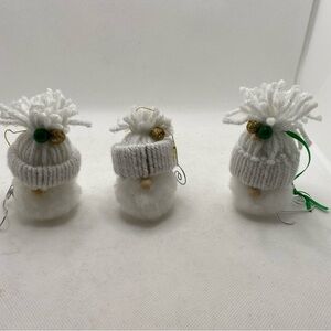 Handmade Yarn Gnome Ornaments - set of three